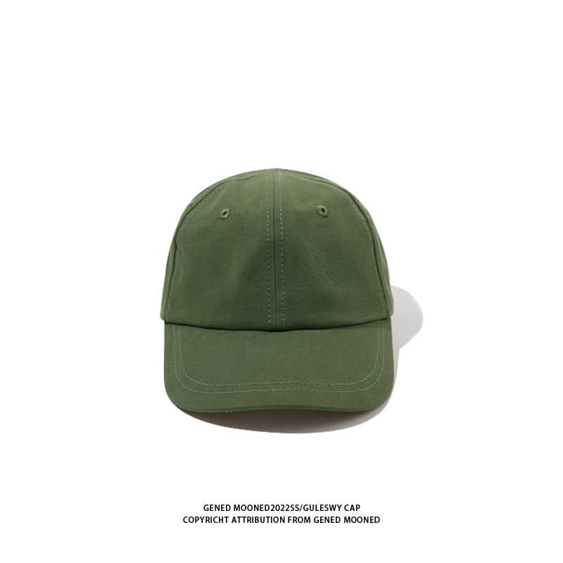 Workwear Solid Color Canvas Baseball Cap Korean Style Men's and Women's Casual All-Match Soft Top Hat Retro Japanese Style Street Cap