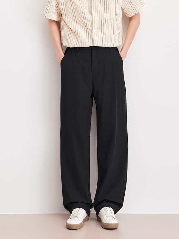 Shanggu Men's Clothing | 2026 Summer Light Business Casual Drapey Pants for Men, Semi-Elastic American Style Straight-Leg Old Money Style Versatile