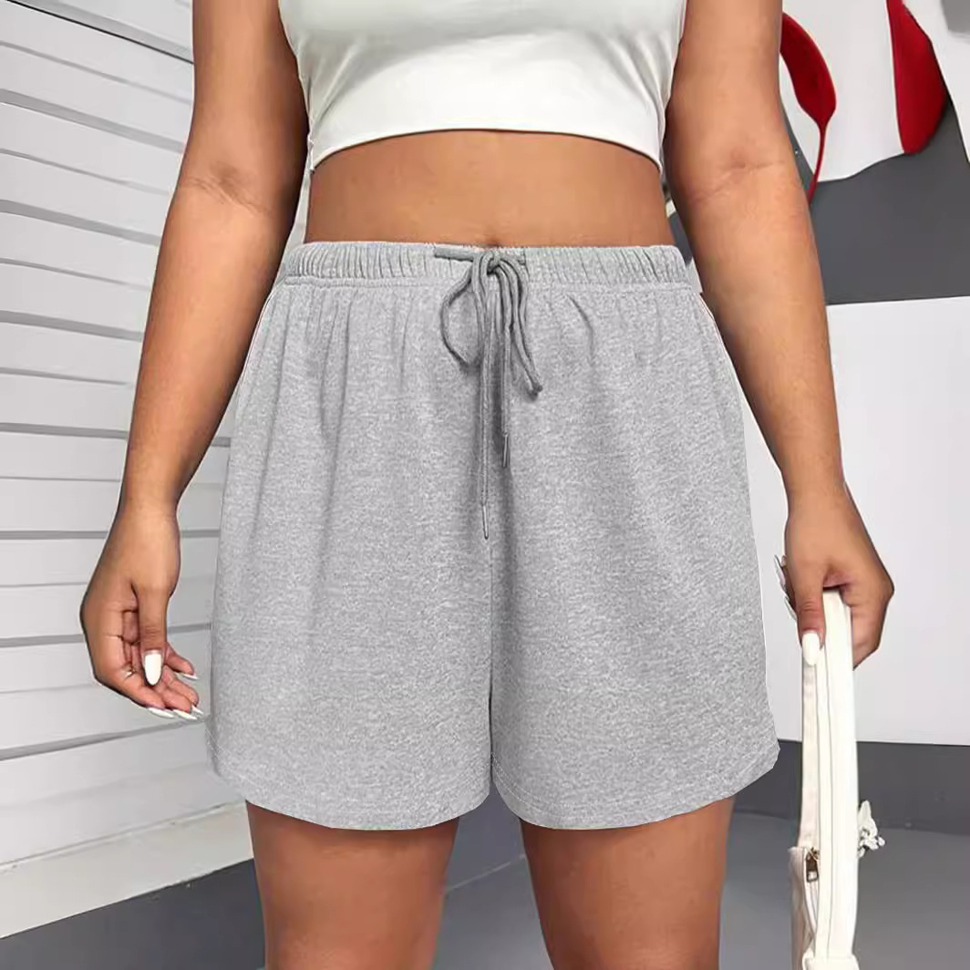 2024 Europe and the United States cross-border foreign trade spring and summer new women's solid color fashion drawstring pants yoga outdoor sports shorts women