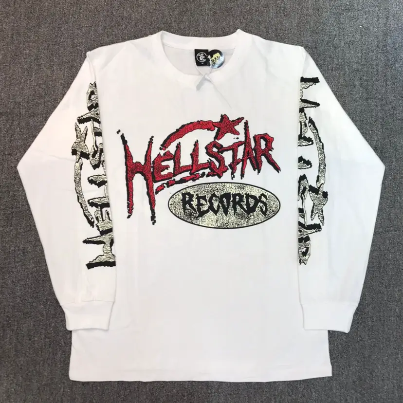 Hellstar Studios Records Crewneck Unisex Autumn ins European and American Fashion Long T-Shirt