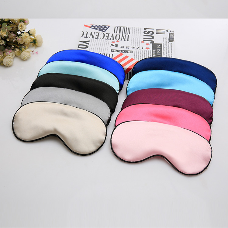 Amazon imitation silk eye mask shading sleep double-sided mulberry silk men's and women's breathable eye mask manufacturers in stock