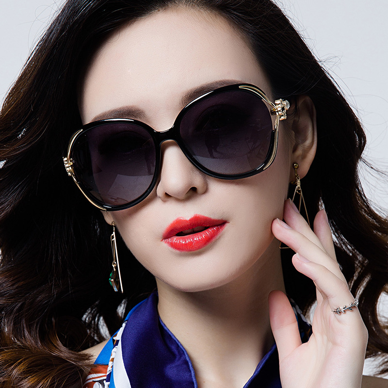 New women's sunglasses European and American flower sunglasses large frame frog sunglasses fashionable personalized sunglasses