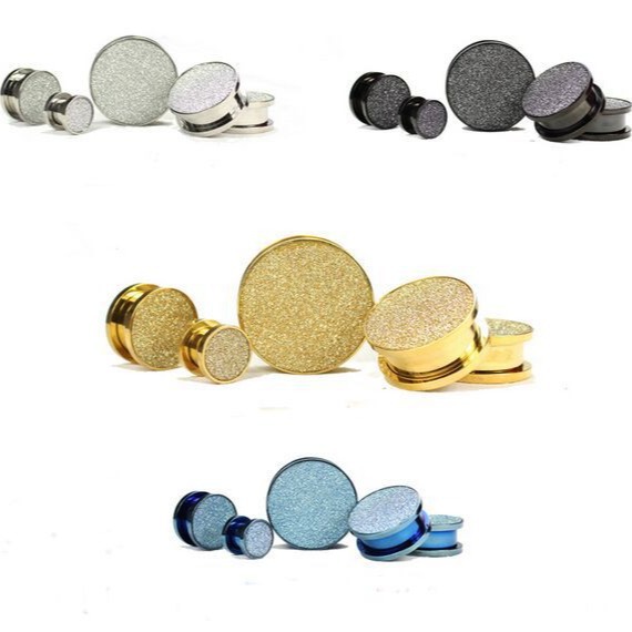 Europe and the United States hot new auricle stainless steel large face frosted ear expansion body piercing jewelry