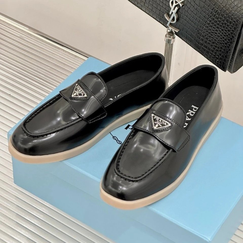 Prada Black Patent Loafers