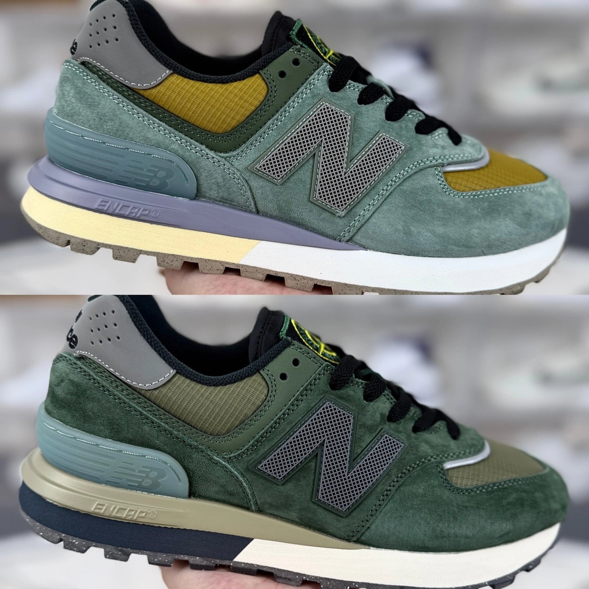 现货特价新百伦▪️R版纯原 平台渠道专供New Balance × STONE ISLAND NB 574 舒适复古 低帮 休闲城市通勤 跑步鞋 货号：U574LGTN，U574LGIL