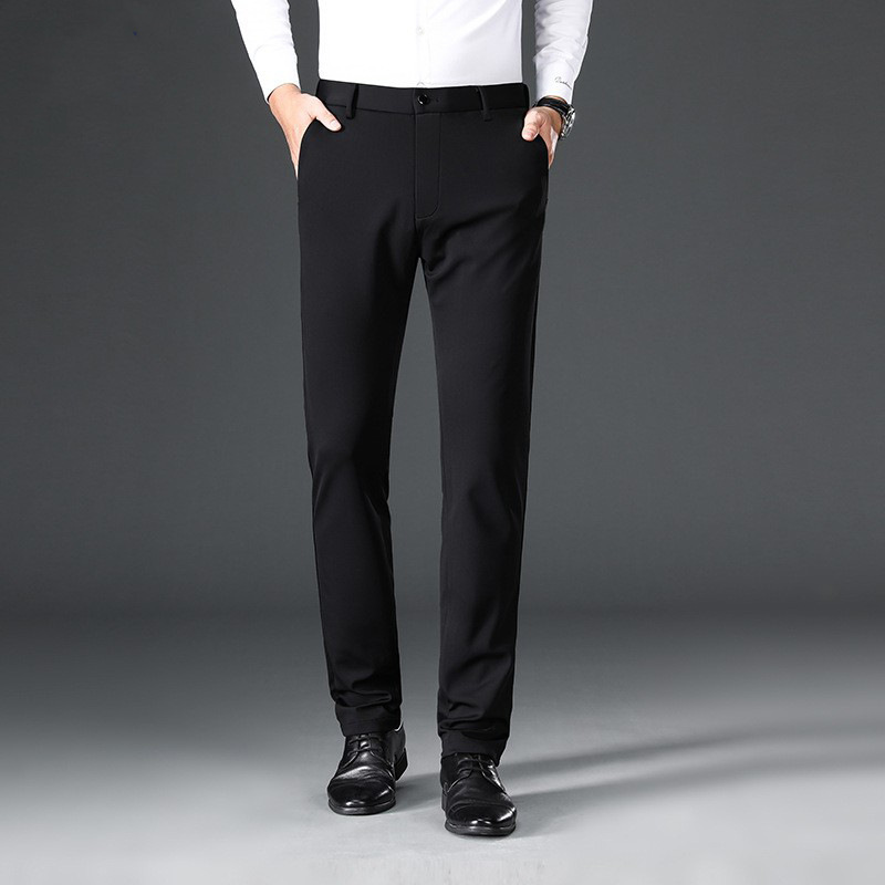 Business Casual Men's Dress Pants 2025 Spring Straight-Leg Wrinkle-Free Stretchy Loose Milk Silk Men's Long Trousers
