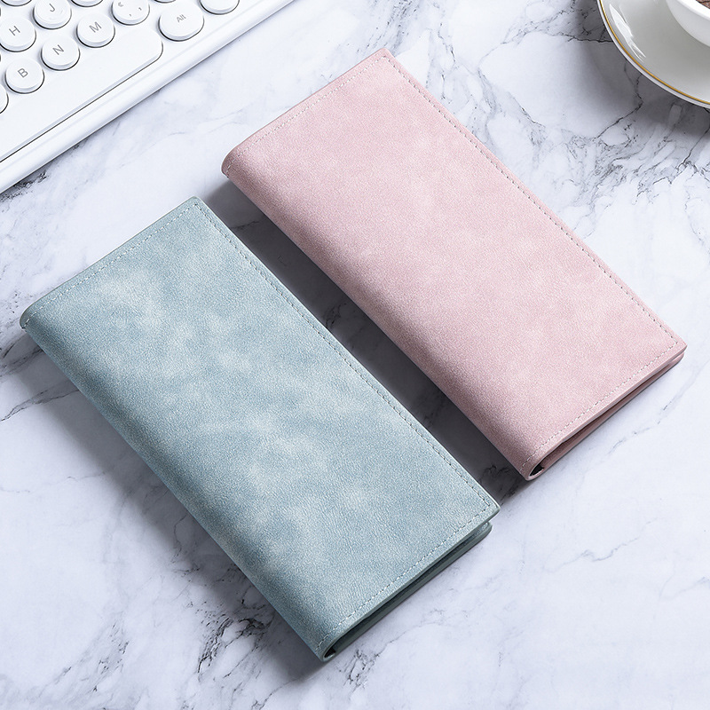 Men's Wallet Long Ultra-Thin Multi-Card Slot Simple Soft Leather Card Holder Large Capacity Student Retro Zipper Coin Holder