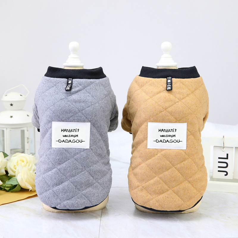 Pet Autumn and Winter Cotton Clothes Dog Clothes Teddy Small Dog Pet Clothing Autumn and Winter 21 Fashionable Plaid Cotton Clothes
