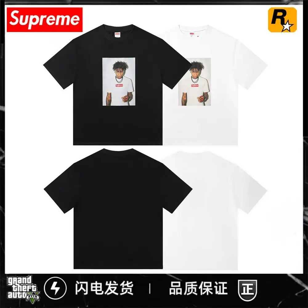 SS24 Sup Maradona Printed Loose Short Sleeve Round Neck T-Shirt Waste Land Style Handsome American Light Luxury High Tide