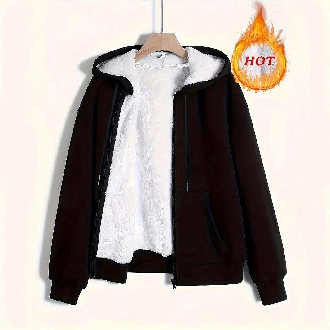 Amazon cross-border Europe and the United States new foreign trade women's in stock winter explosions warm plush hoodie coat