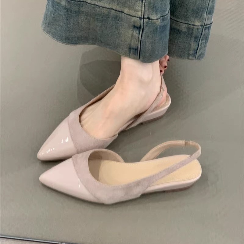 Gentle Fairy Wedge Heel Pumps 2026 New French Style Elegant Suede Pointed Toe Shallow Backless Commuter Shoes