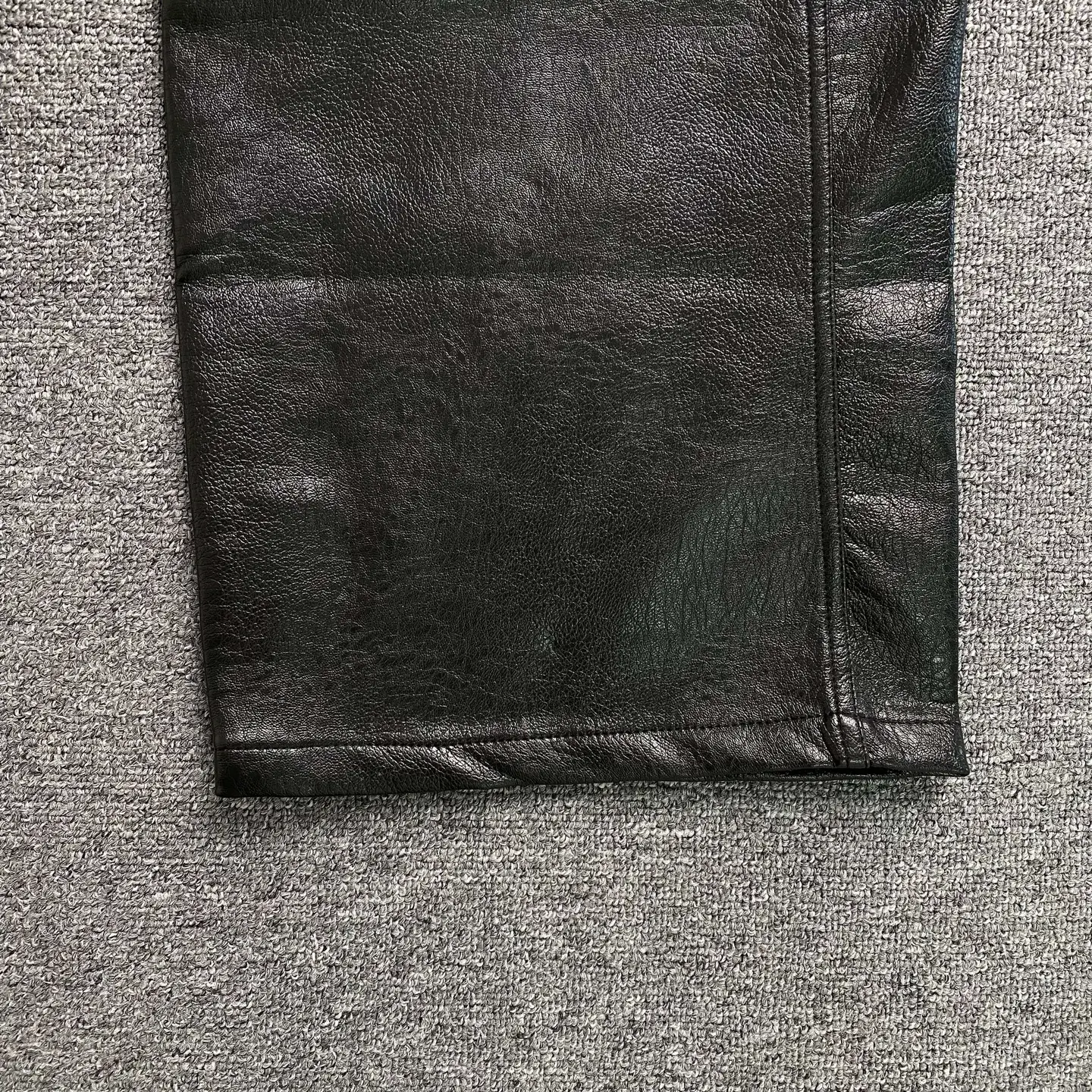 Fashionable, casual, minimalist, loose fit leather pants, long pants