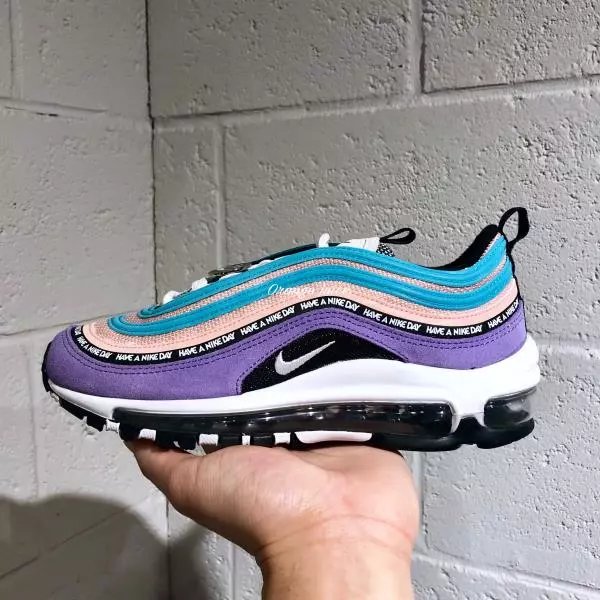 Nike Air Max 97 Have a Nike Day 笑脸蓝紫气垫跑鞋女923288-500