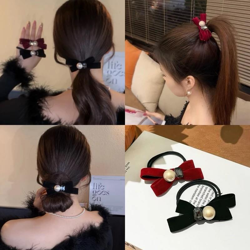 High-Elastic Velvet Versatile Cute Autumn and Winter Sweet Style Japanese and Korean Women's Hair Ties and Hair Ropes Retro Hair Accessories for Women