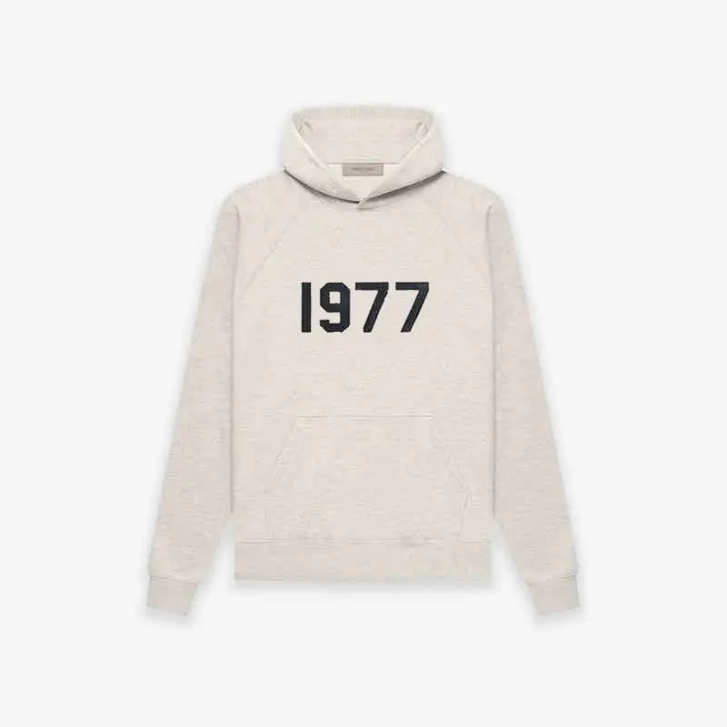 Fog Multi-Line Ess Trendy Brand Correct Version 1977 Digital Flocking Printing Loose Casual Versatile Round Neck Sweatshirt for Men and Women