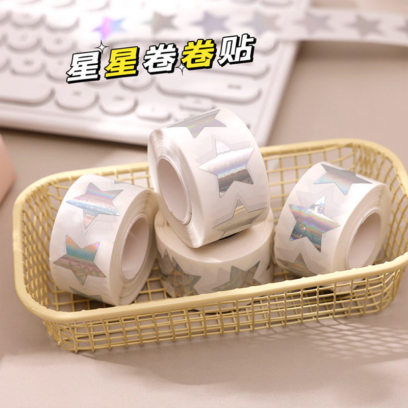 Five-Pointed Star Packaging Stickers Star-Shaped Laser Stickers