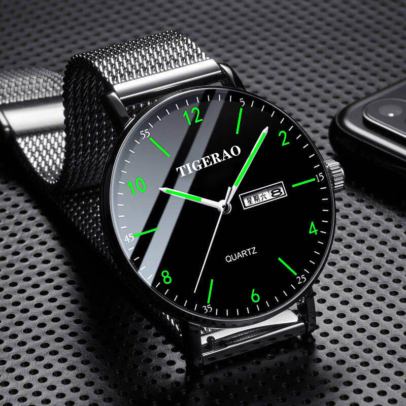 Swiss Genuine Watch Men's Waterproof Dual Calendar Trendy Starry Sky Non-Mechanical Watch Quartz Watch New Wholesale