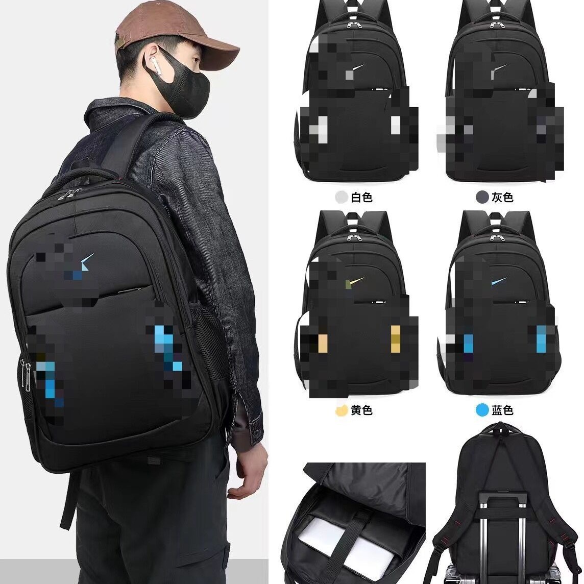 Fashionable and Versatile Men's Computer Backpack, Lightweight Commuting Large-Capacity Student School Bag, Durable Multi-Functional Travel Bag