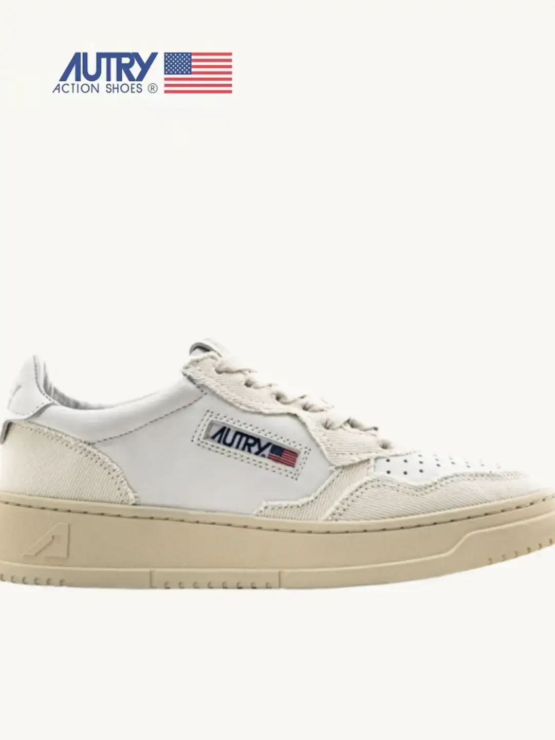 [Official Website Authentic] Autry Black and White Panda Shoes Outli Canvas Frayed Sneakers for Men and Women Retro White Shoes
