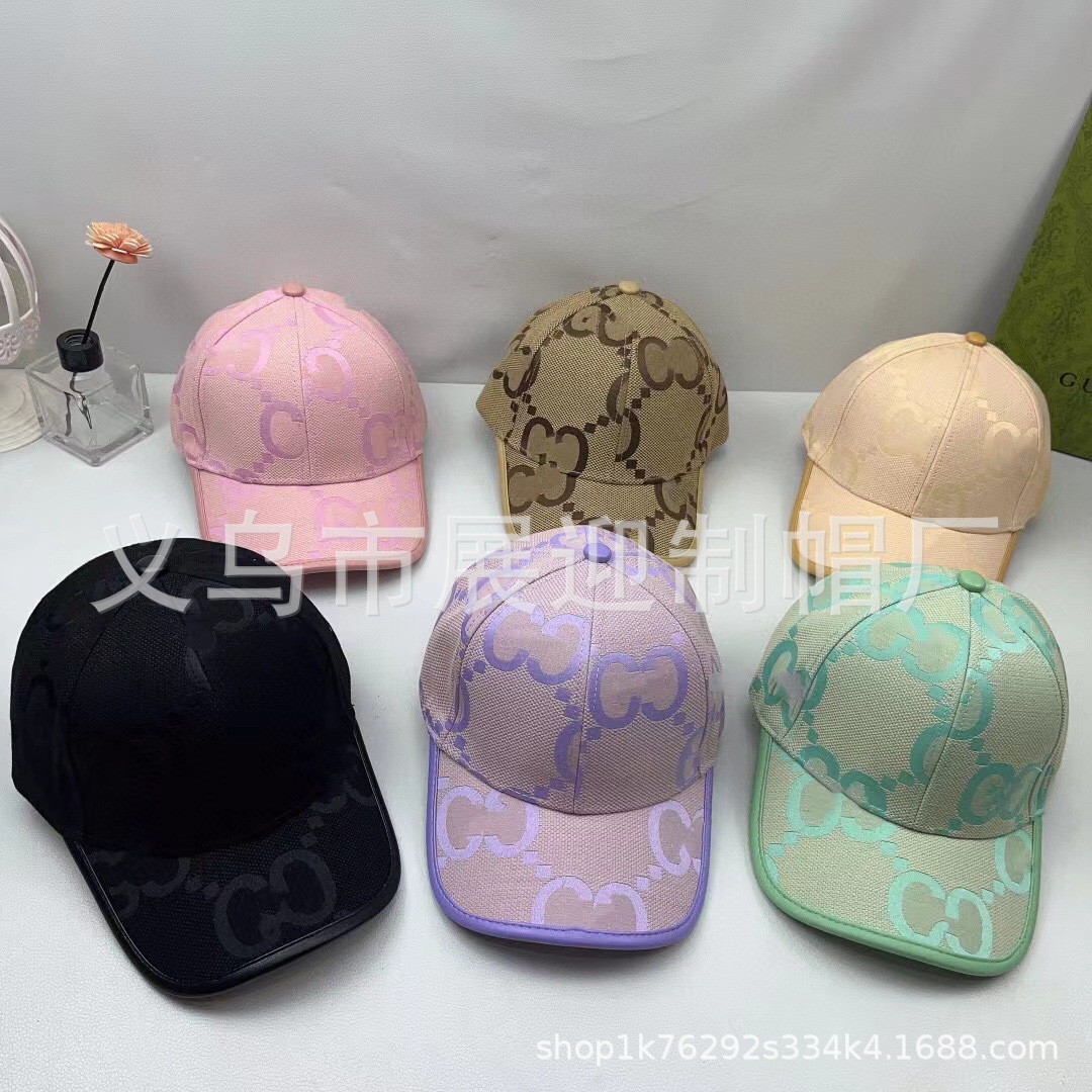 New g Brand Letter Classic Candy Color Baseball Unisex Couple Hard Brim Cap Fashion Hat Wholesale