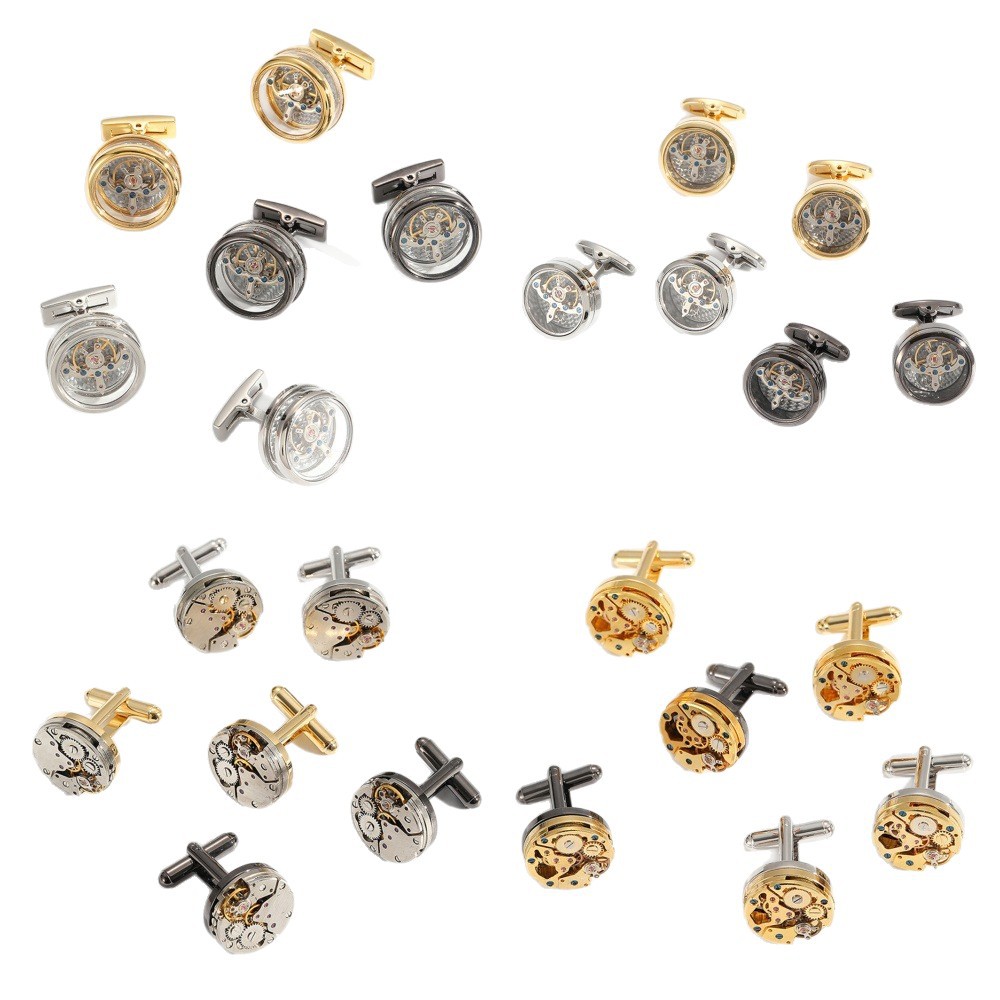 High-End Movement Cufflinks, High-End Men's and Women's Suit Shirt Cufflinks, Men's Cufflink Jewelry, French Cufflinks