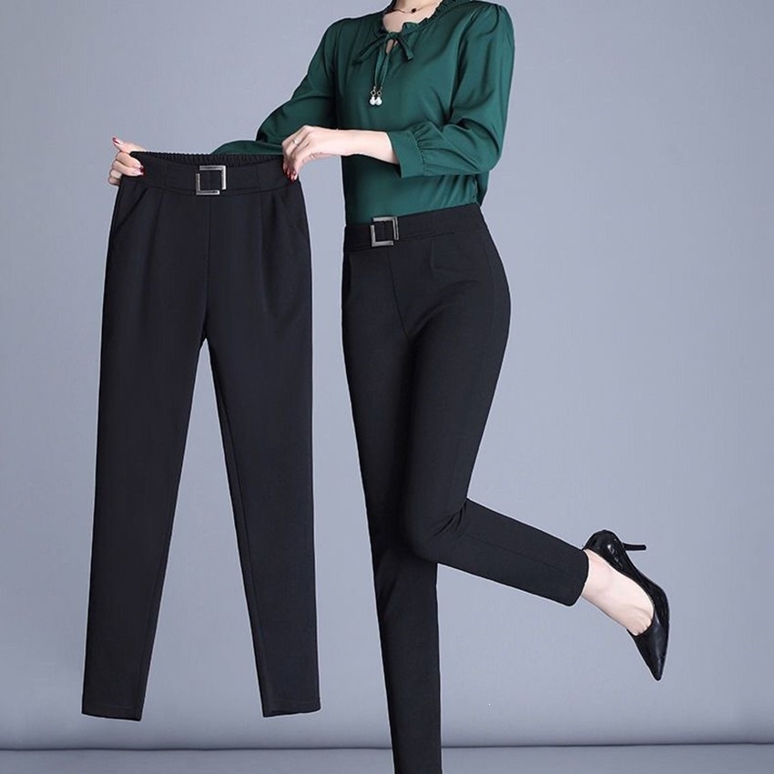 2026 Spring/Summer New Casual Pants Versatile Slim Fit Women's High Waist Pencil Harem Pants Nine-Quarter Length Pants Good Quality