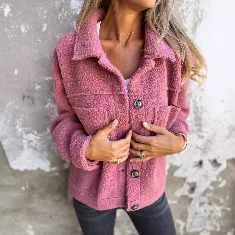 2026 New Model for Independent Websites Amazon Aliexpress - Autumn and Winter Lapel Single-Breasted Lamb Wool Coat
