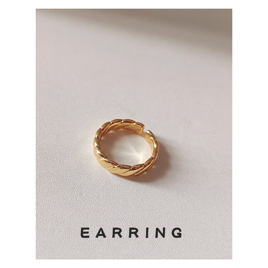 Commuting Versatile Classic Twist Adjustable Ring Light Luxury Advanced Sense Stacked Elegant French Style Retro Live Mouth Finger Ring