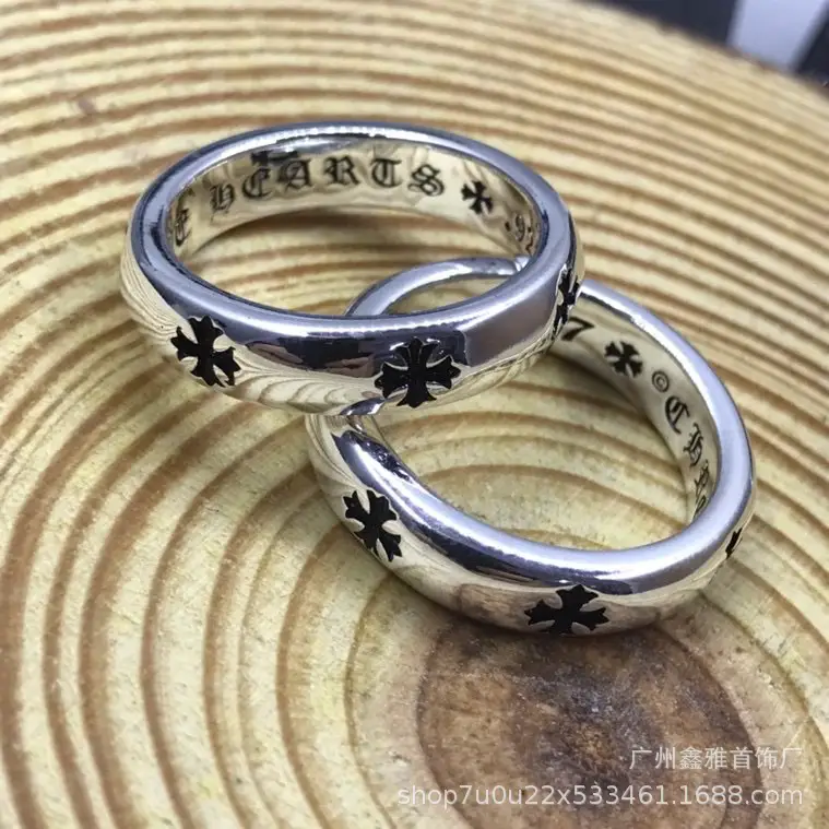 ch Croza New Eternal Ring Gloss Cruciferous Finger Ring for Men and Women Retro Personalized European and American Couple Pair Ring