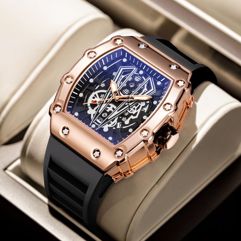 Foreign Trade New Men's Fully Automatic Waterproof Luminous Calendar Watch Cross-Border Wholesale Fashion Quartz Watch Douyin Dropshipping