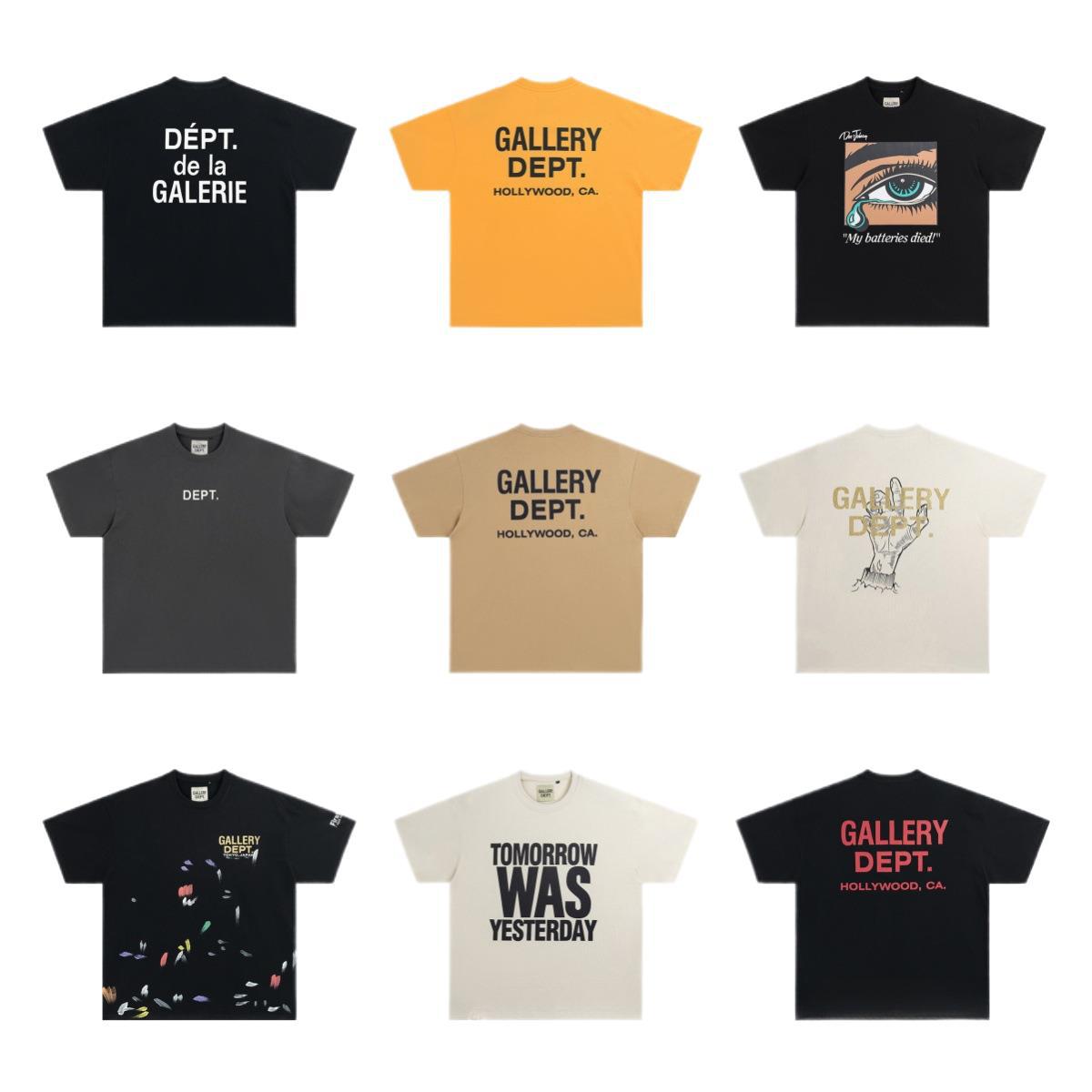 Gallery Dept Tide Trendy Brand Classic Letter Slogan Logo Gradient Print Short-Sleeved T-Shirt for Men and Women Export