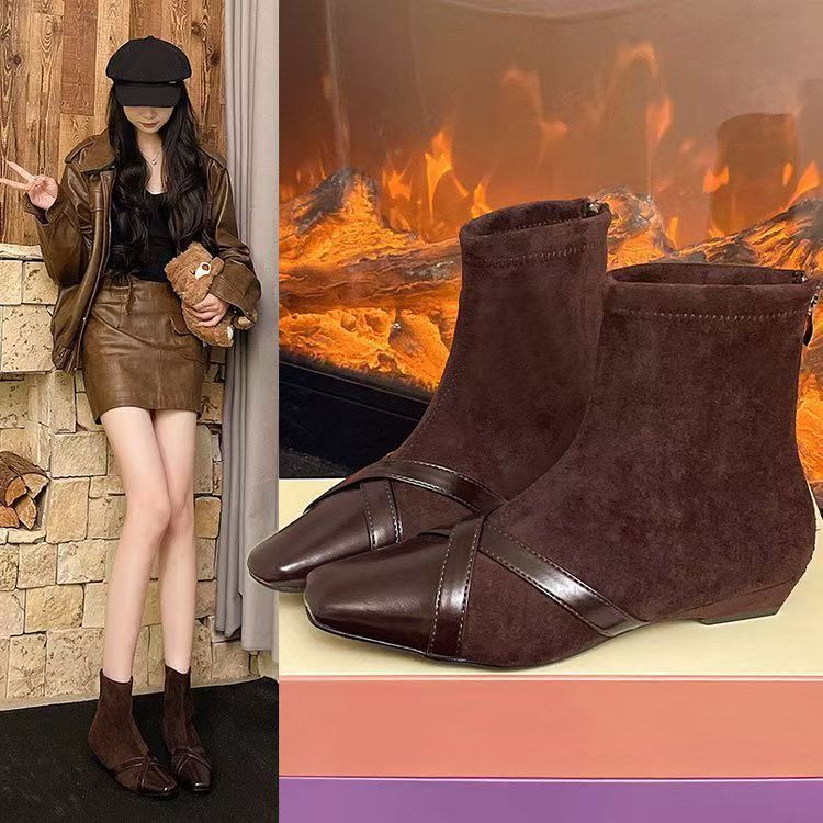 Beijianglang 2026 Super Stylish and Trendy Short Boots for Women, New Autumn and Winter Hot-Selling Design, Korean-Style Ankle Boots