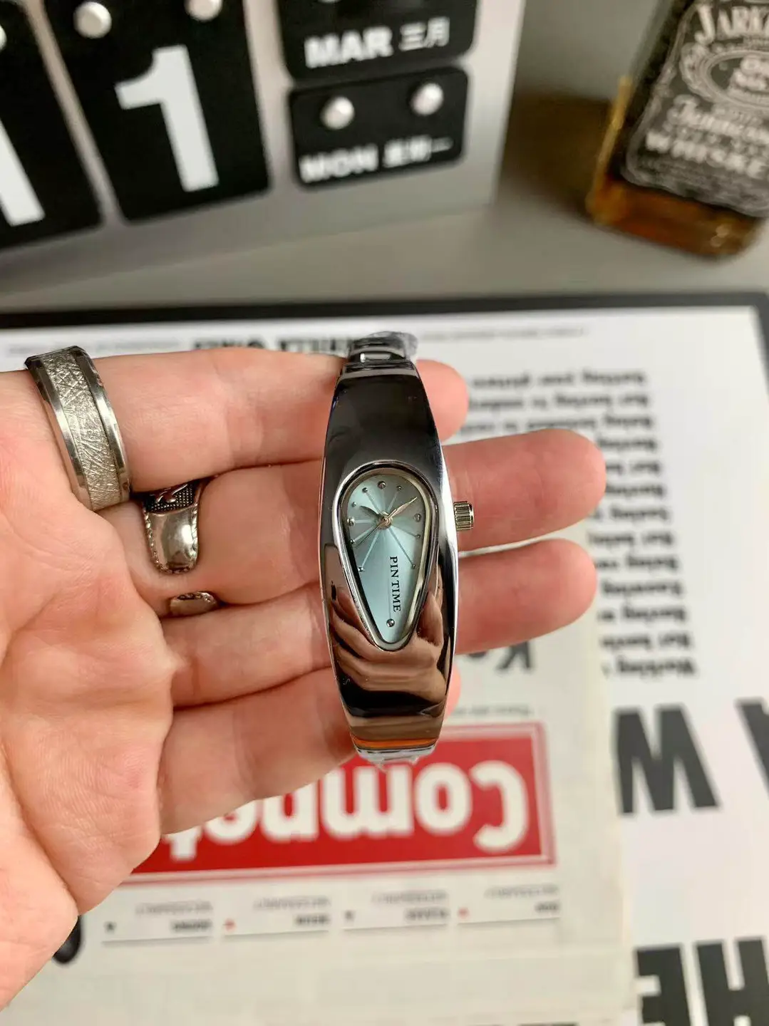 Millennial Retro Niche Design Irregular Fashion Unisex Vintage Teardrop-Shaped ins Style Bracelet Watch