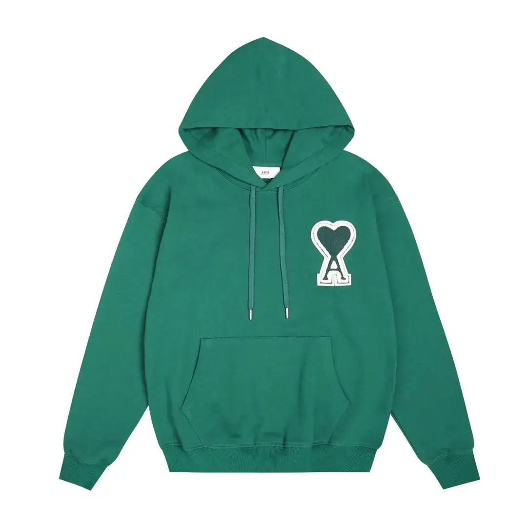 Ami Paris Ami de Coeur Hoodie Green