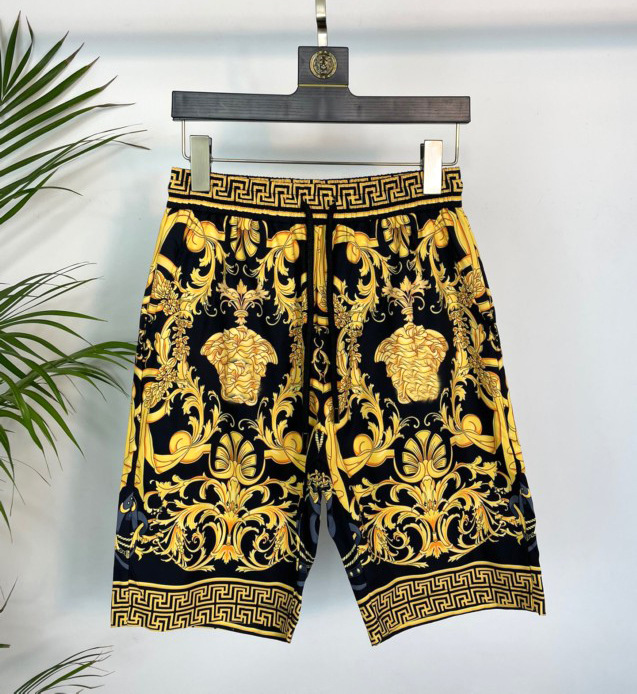 2022 summer new European and American fashion foreign trade cross-border digital printing youth flower version men's casual beach pants fork