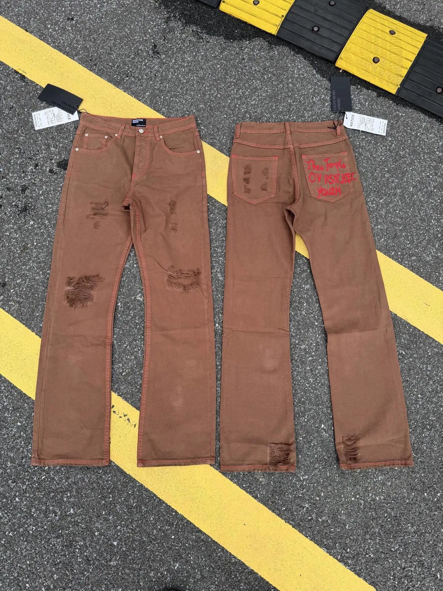 erd忧郁的富二代 蓝色泥染补丁阔腿Baggy牛仔裤跨境版本专供美式 QC-Foto von WEIDIAN auf Qualit.ly