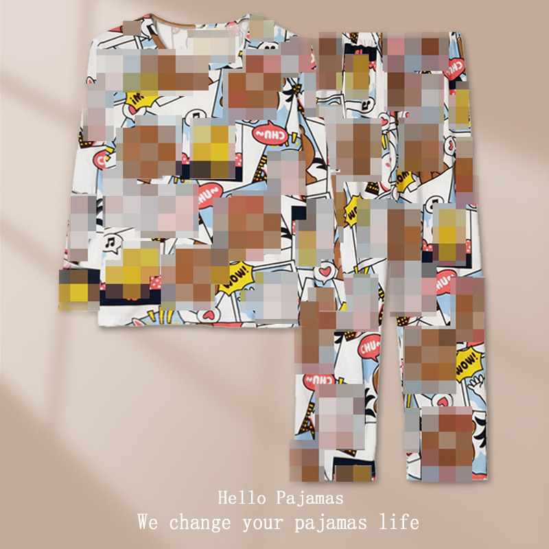 Big sale! Spring and Autumn Pajamas Women's Long Sleeve Cartoon Brown Bear Cute Casual Home Clothes suit Factory Wholesale