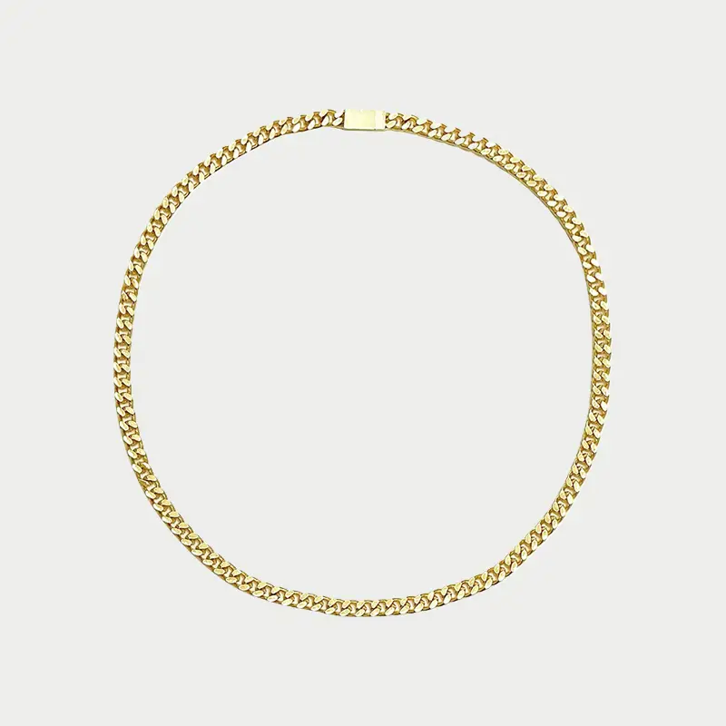 [618 Return] Numbering Women's Brass Gold-Plated Thin Chain Necklace