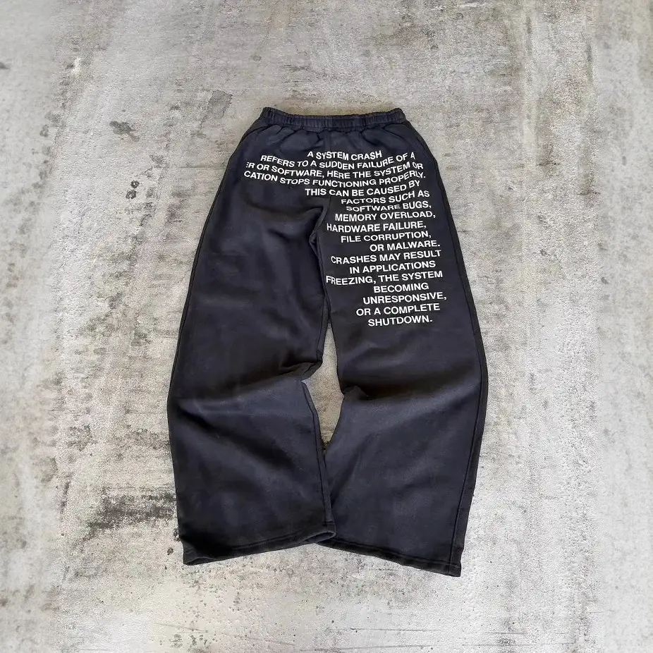2025 new pants straight pants sweatpants loose wide leg drawstring hip hop street dance pants