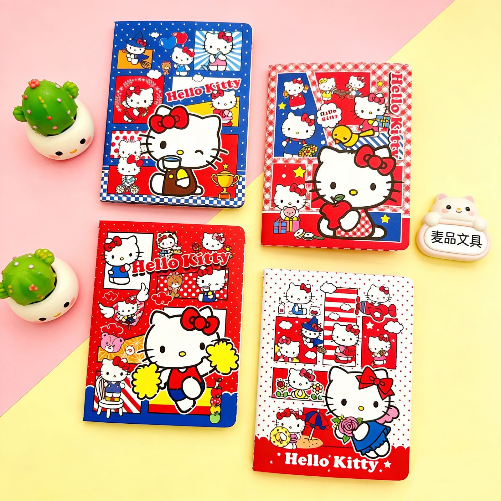 Mai Pin Stationery Hello Kitty 50K Lined Notebook Student Kitty Cat Peripheral Kt Cat Color Page Notebook