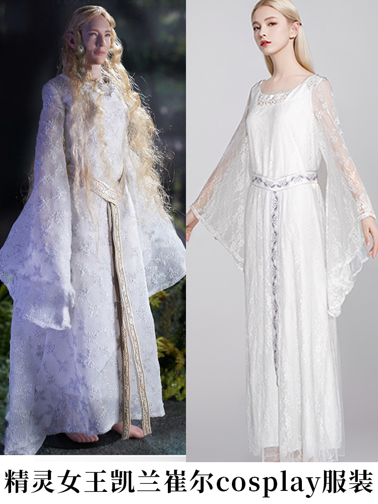 Lord of the Rings Elf Queen Costume Galantrel cosplay Medieval Vintage Court dress