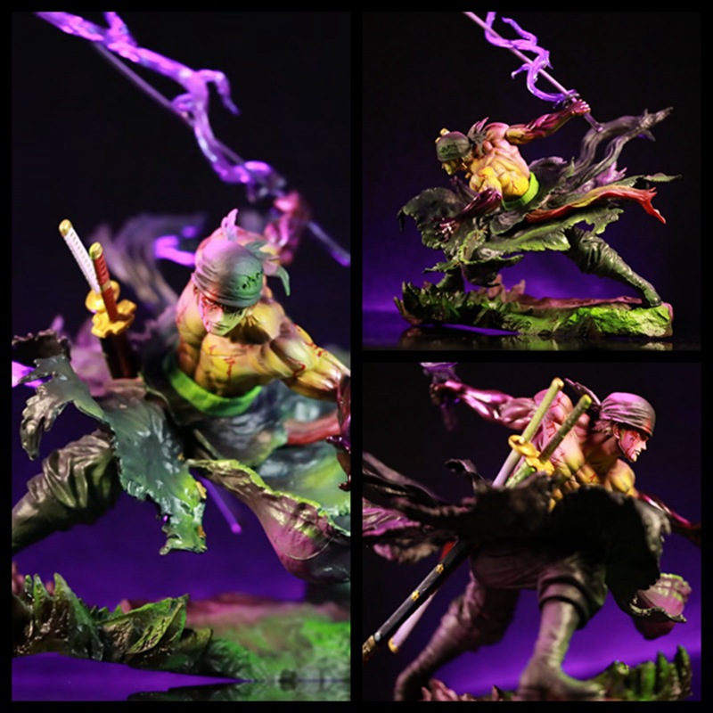 One Piece Bloody Zoro Roronoa One-Stroke Style Double Headed Battle Version Model Figure