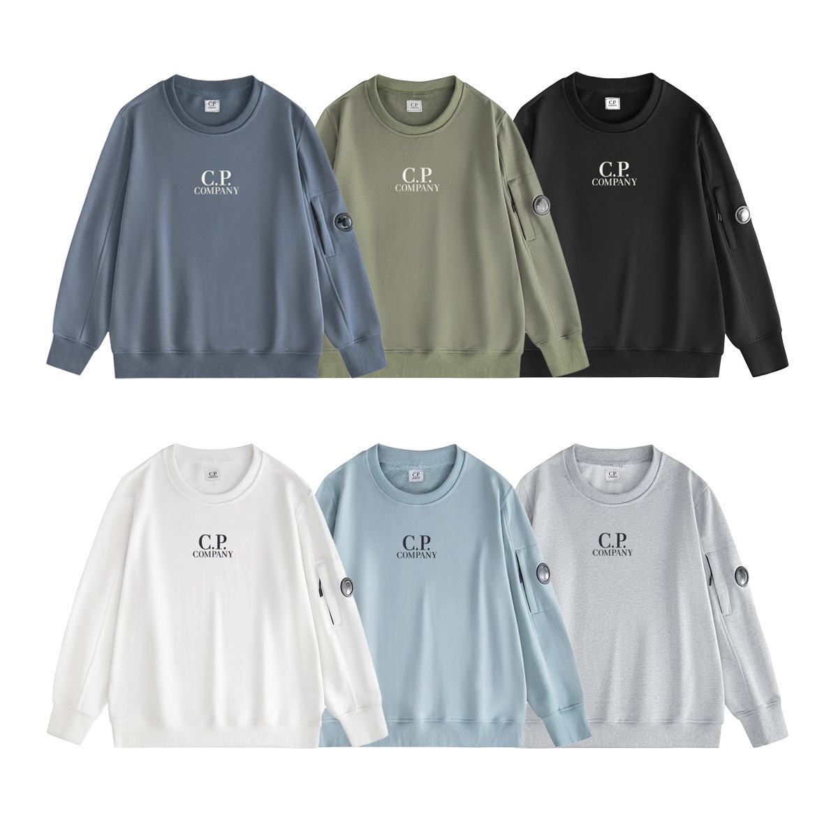 Wholesale factory wholesale CP mirror European and American simple classic casual C.P round neck loose sweater