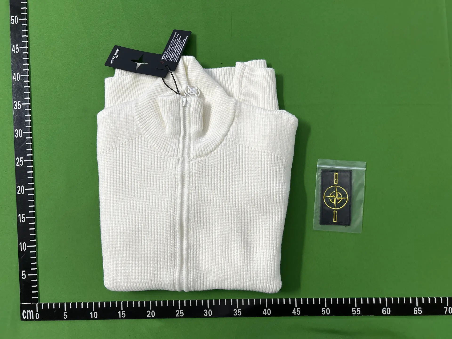 Stone Island Zip Up Sweater White