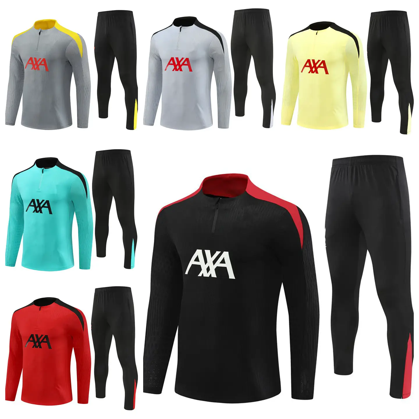 2425 Season Liverpool Jersey Pre-Match Warm-Up Uniform Men's Adult and Children's Long-Sleeved Football Training Uniform Set