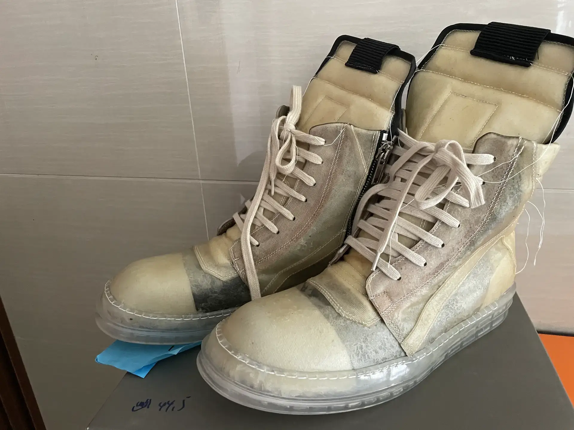 Dark Station Rick Owens Same Style Custom Ghost Transparent Leather Avant-Garde Dark Ro Inverted Triangle Dark Style