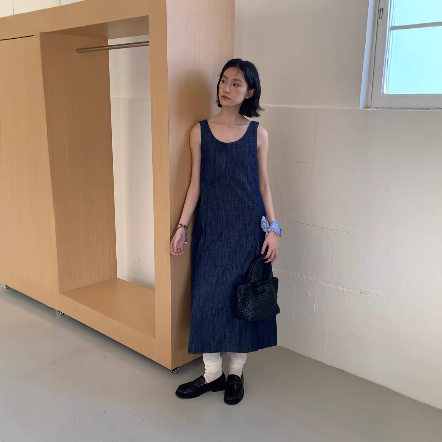 Korean Style Denim Vest Dress for Women, Summer 2026 New Model, Petite Slimming, Elegant and Age-Reducing Dress