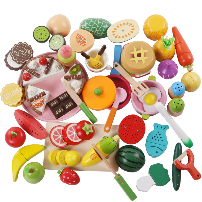 Cut Fruit Toy Cut Le Magnetic Vegetable Combination Set Wooden Children Boys and Girls Play Home Birthday Gift