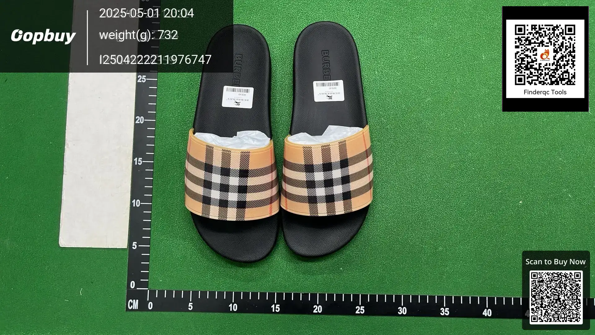 Burberry Haymarket Check Slides