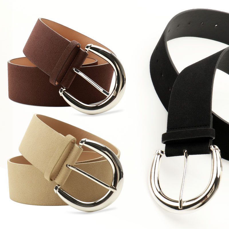 New Cross-Border Pu Suede Belt for Women, Versatile Shirt Dress, Waistband, Korean Style Retro Women's Wide Belt